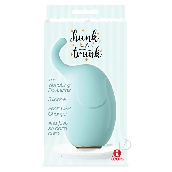 Buzzy Buddy Hunk Trunk Whisper-Quiet Silicone Vibe Clitoral Vibrator Aqua