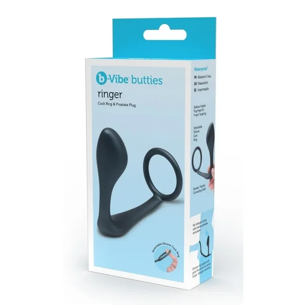 B-Vibe Ringer Silicone C-Ring and Plug
