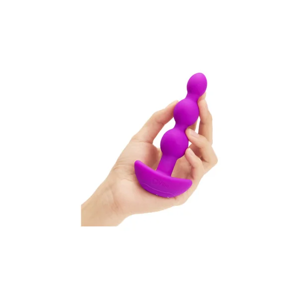 b-Vibe Triplet Rechargeable Remote-Controlled Vibrating Anal Beads Plug, Fuchsia