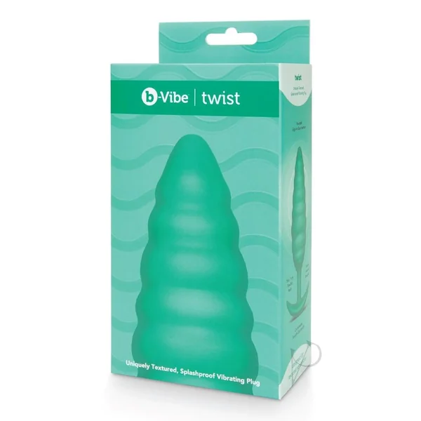 B-Vibe Twist Textured Rechargeable Silicone Anal Plug - Green