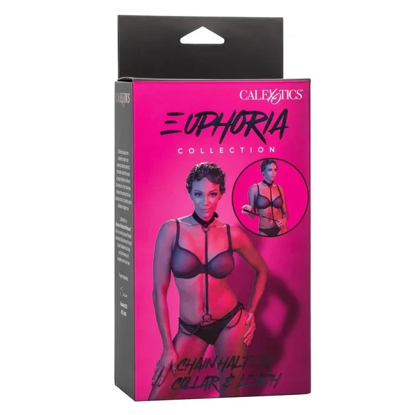 CalExotics Euphoria Collection Chain Halter/Collar & Leash - Plus Size