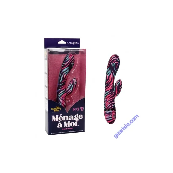 CalExotics Naughty Bits Menage A Moi Dual Wand Rechargeable Vibrator