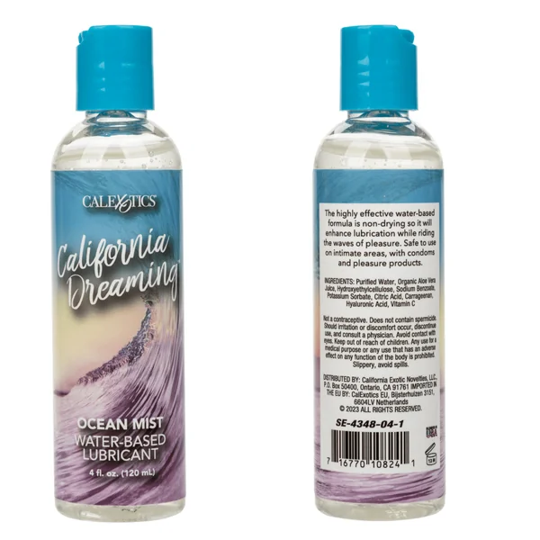 California Dreaming Ocean Mist Unscented Water-Based Lube Lubricant 4 fl. oz.