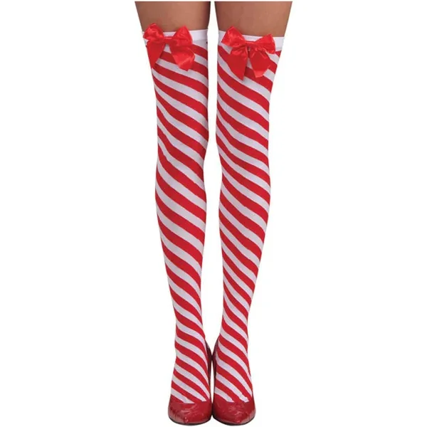 Candy Cane Thigh Highs – O/S (Red/White)