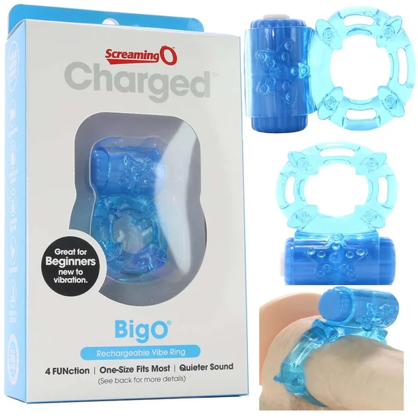 Charged BigO Rechargeable Vibrating Penis Ring Waterproof