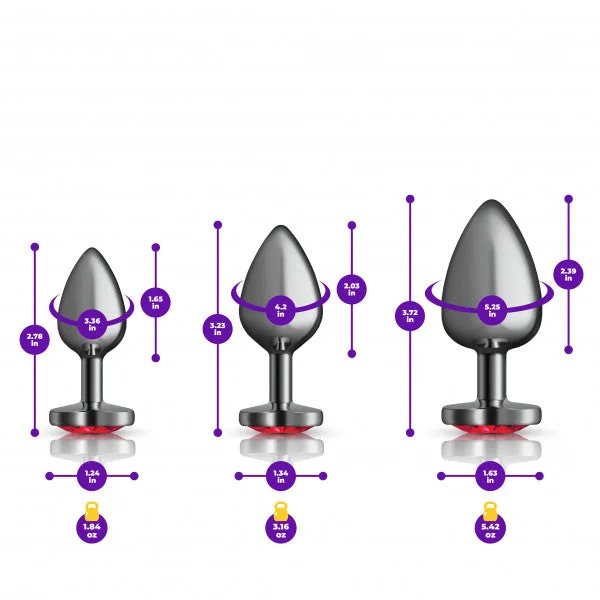 Cheeky Charms Metal Butt Plug Gunmetal Heart