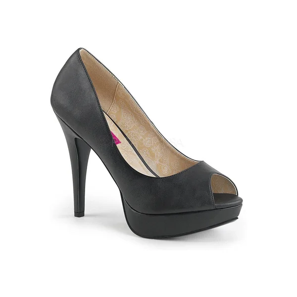 CHLOE-01 Pump | Black Faux Leather