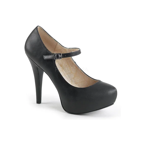 CHLOE-02 Pump | Black Faux Leather