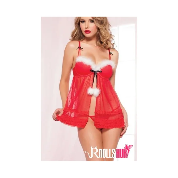 Christmas Sexy Red Cosplay Lingerie Set With Eye MaskItem NO.: YQ6005