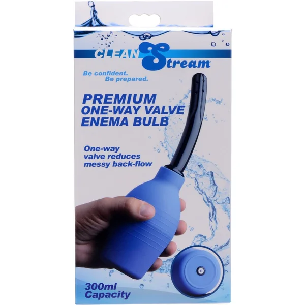 Clean Stream Premium One Way Valve Enema Bulb Blue 300 Millilliter