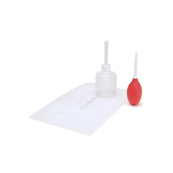 CleanScene Mini Travel Douche Set with One Way Valve (4 Piece) – Red/White