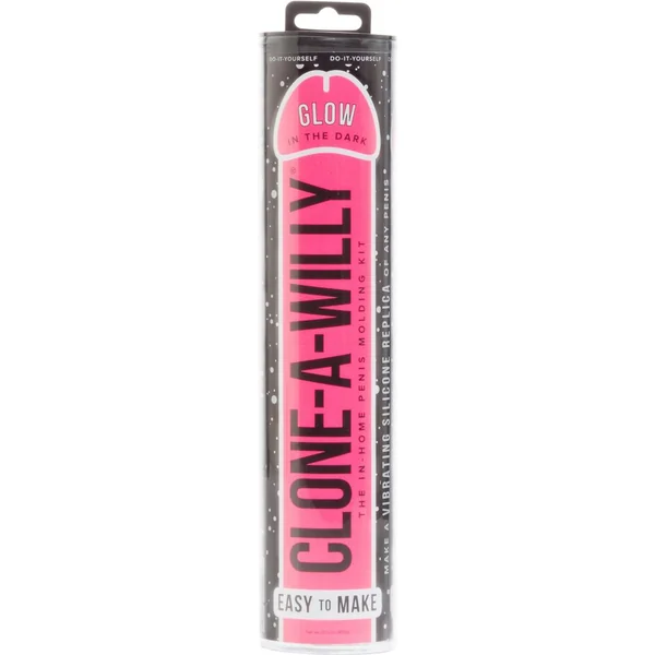 Clone A Willy Silicone Vibrating In Home Penis Molding Kit Glow In The Dark Pink