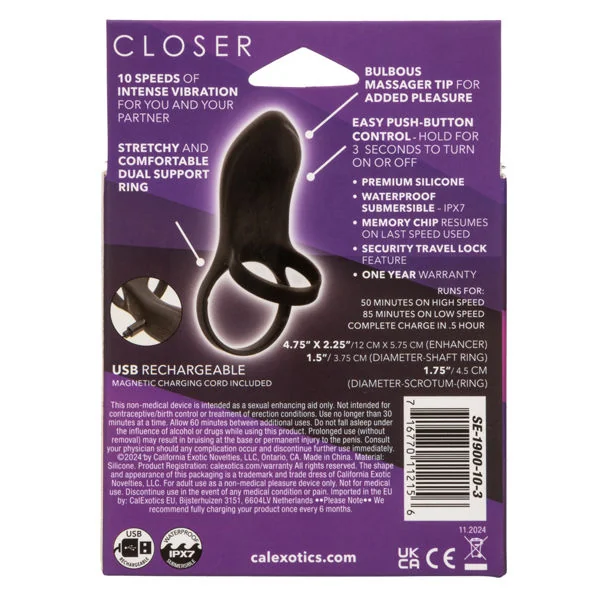 Closer Intimate Vibrating Ring for Couples Black