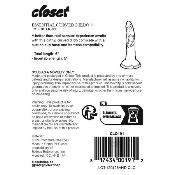 Closet Essential Curved Dildo 5 Dk