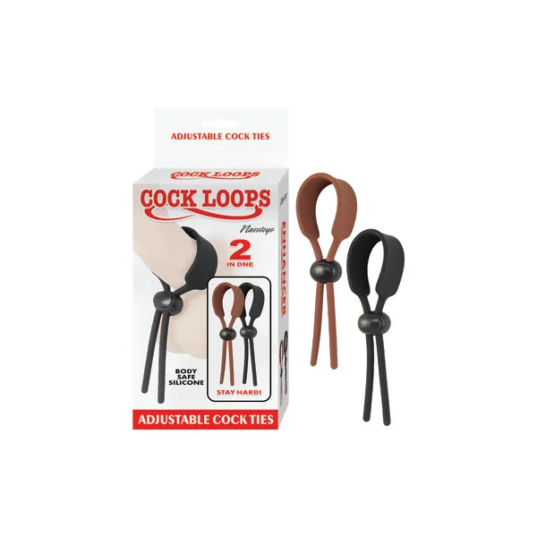 Cock Loops Adjustable Cock Ties Brown & Black