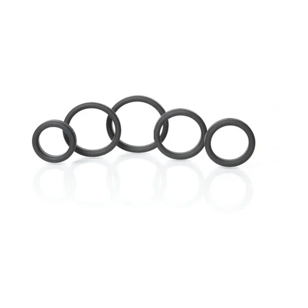 Cock Rings: Boneyard Silicone Ring 5 Pcs Kit Black