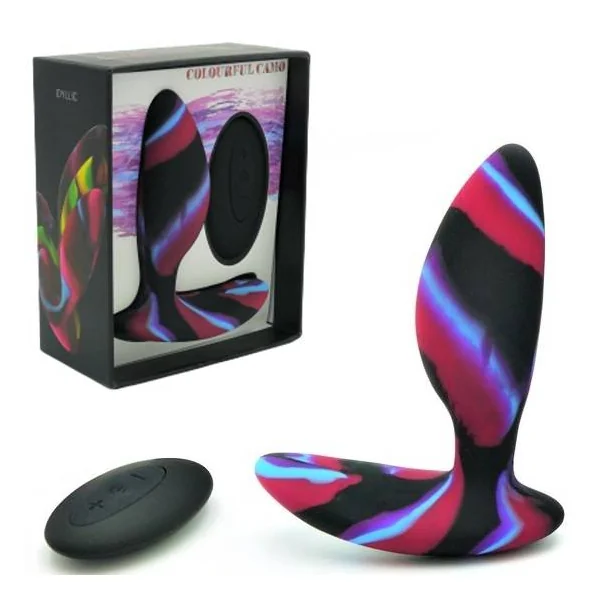 Colourful Camo Idylic Remote Control Butt Plug