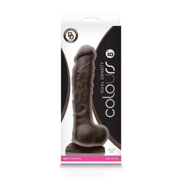 Colours - Dual Density - 8in Dildo - Dark Brown | Dildo