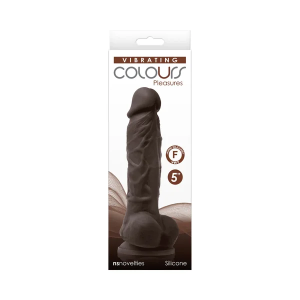 Colours Pleasures 5 inches Vibrating Dildo Dark Brown