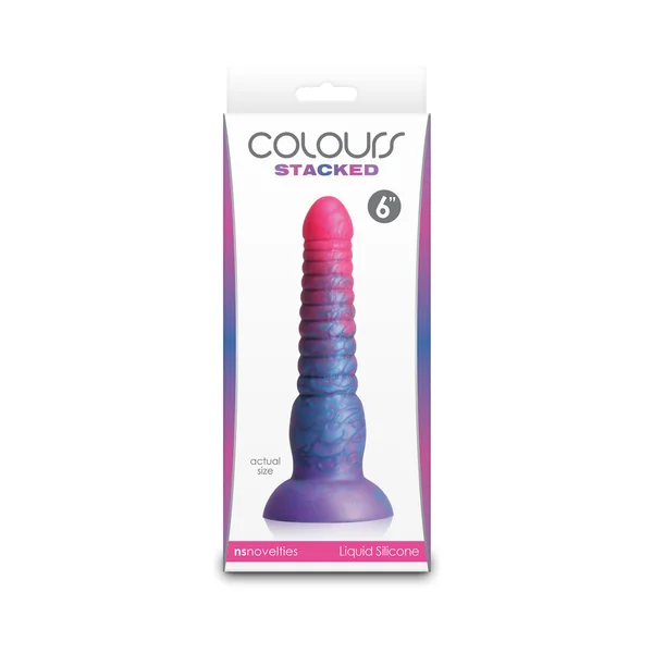 Colours Stacked 6 inches Dildo Pink/Blue