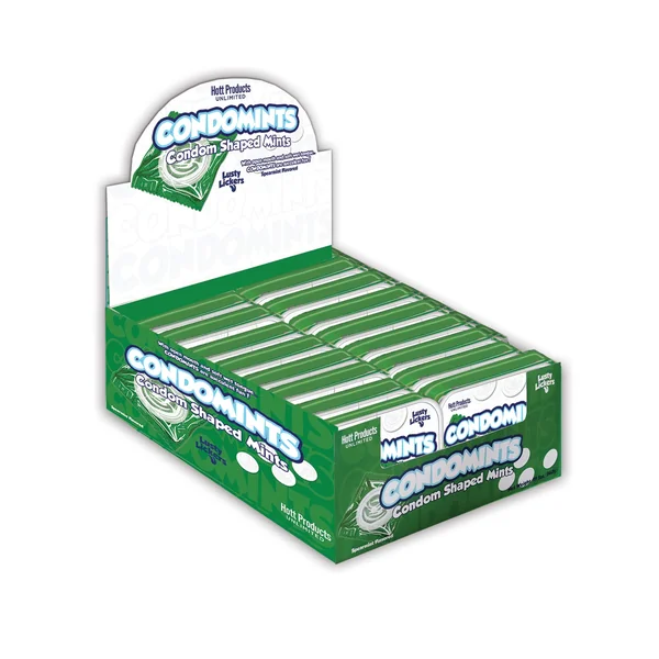 Condomints Spearmint Mints Display - Display of 12