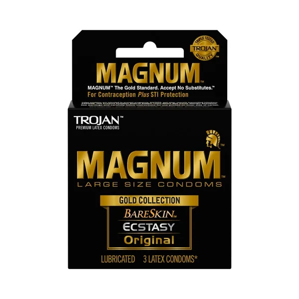 Condoms: Trojan Magnum Large Size Condoms Gold Collection 3 Pack