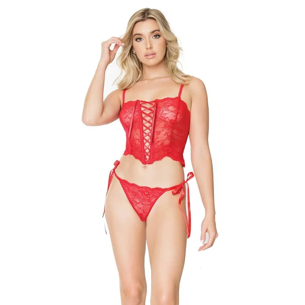 Coquette - 21307 - Cami Top & Panty Set - Cranberry - OS