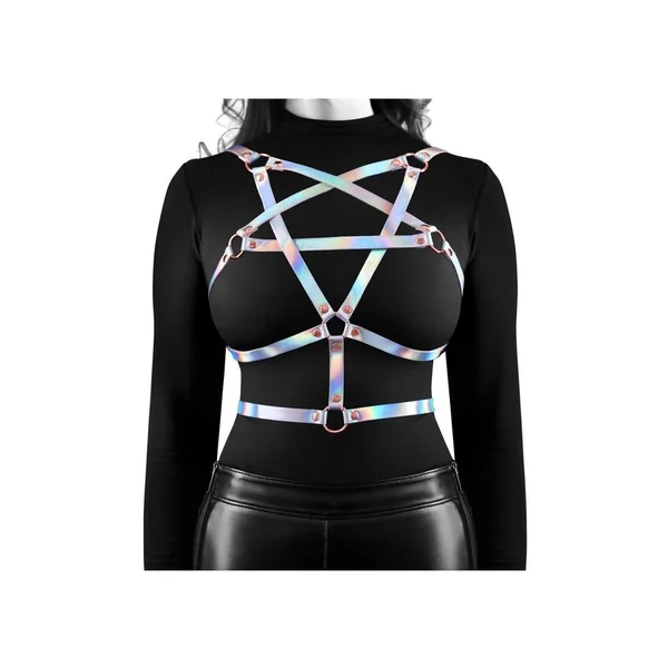 Cosmo Harness Risque Chest Harness – Large/XLarge – Rainbow