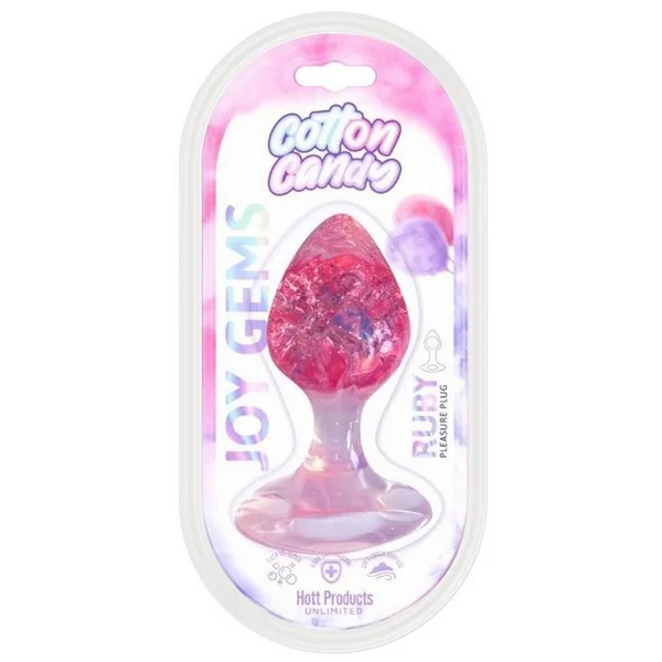 Cotton Candy Joy Gems Silicone Pleasure Plug - Ruby Butt Plug