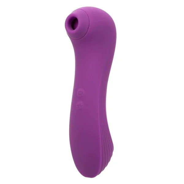 Couture Collection Dual Pleasure Wand Rechargeable Silicone Clitoral Massager – Purple
