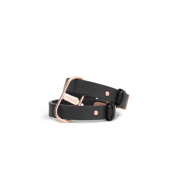 Crave ICON Cuffs, Black & Rose Gold