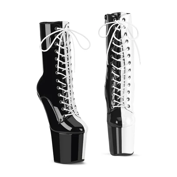CRAZE-1040TT Black Patent Ankle Boot
