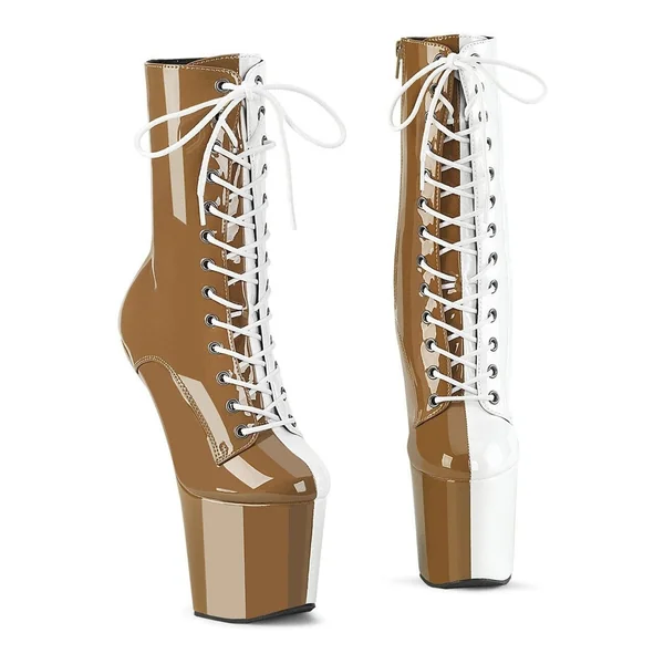 CRAZE-1040TT Taupe Patent Ankle Boot
