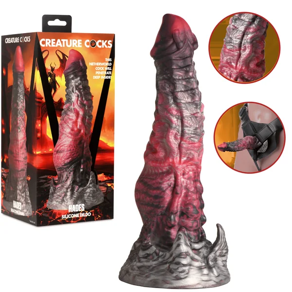 Creature Cocks Hades Suction Cup Harness CompatibleSilicone Fantasy Dildo
