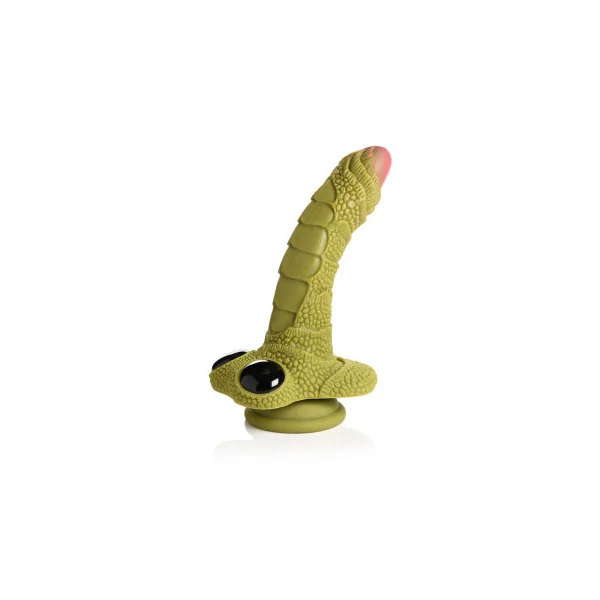 Creature Cocks Swamp Monster Green Scaly Silicone Dildo, 7.0 Inch Insertable, 2.0 Inch Max Width