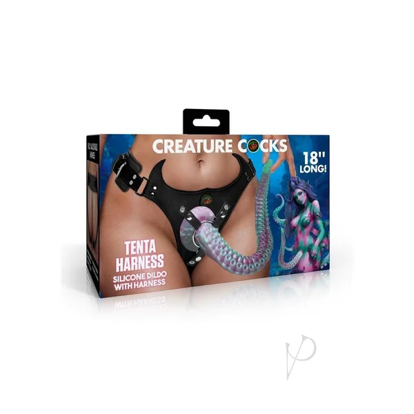 Creature Cocks Tenta Harness with Silicone Dildo - Multicolor