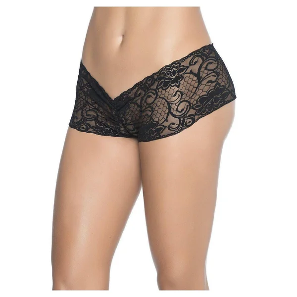 Crotchless Boyshort | Black