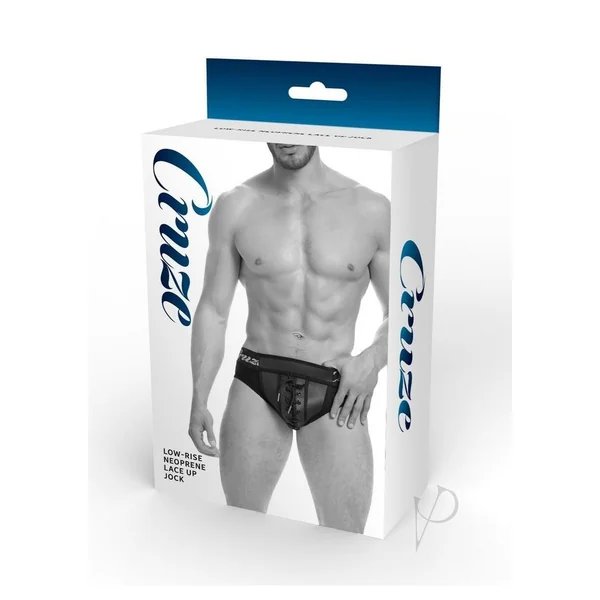 Cruze Kick-Off Lace Up Jock Brief - Large/XLarge - Black