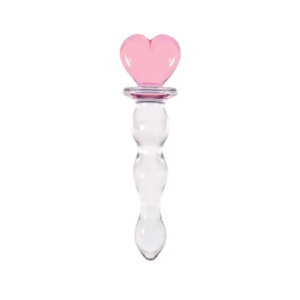 Crystal Heart of Glass (Pink) – Hand-Blown Glass Wand Vibrator