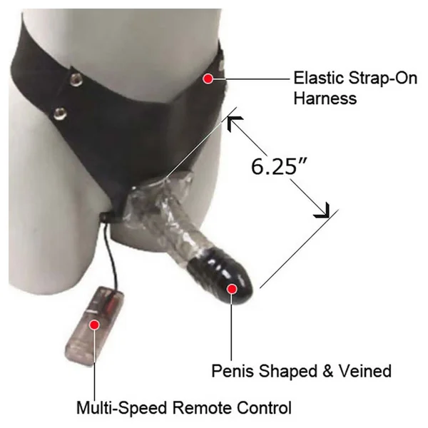 Crystal Jelly Power Cock Multispeed Vibrating Strap On Penis and Harness for Men and Women