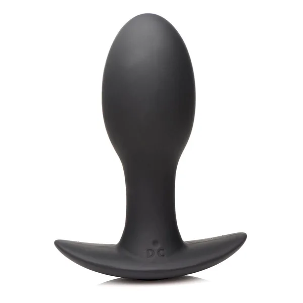 Curve Novelties Rooster Rumbler Vibrating Silicone Anal Plug Medium - Black