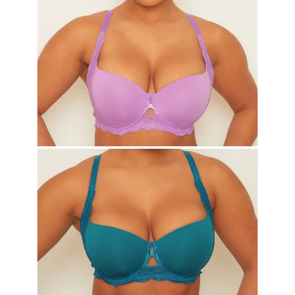 Daley Lace Bra Bundle : Amethyst & Blue Coral