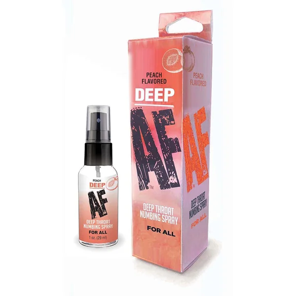 Deep AF Peach Flavored Deep Throat Numbing Spray 1 Oz
