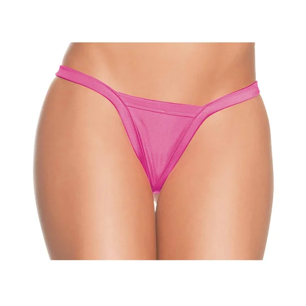 Deep V-Back Thong Neon Pink O/S