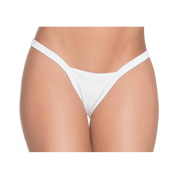 Deep V-Back Thong White O/S