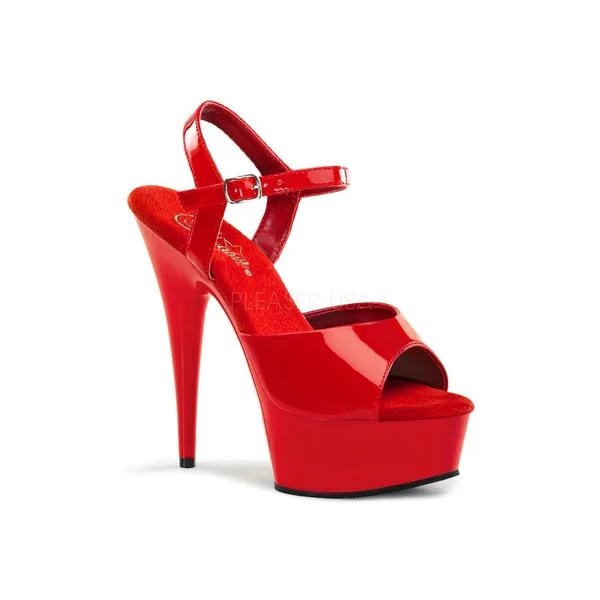 DELIGHT-609 Platform Sandal | Red Patent