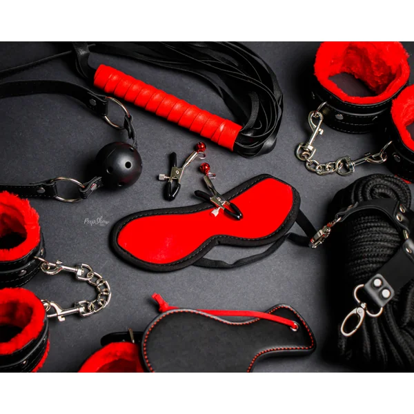 Deluxe Red 14 Piece Complete Bondage Kit