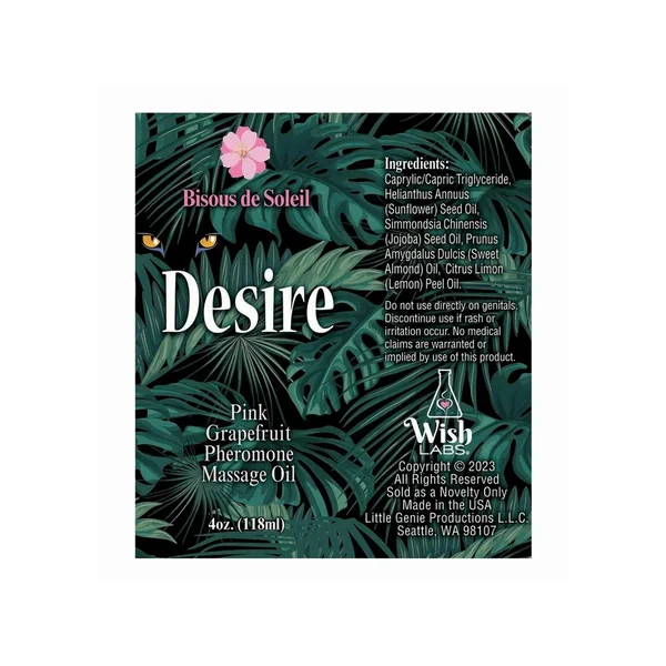 Desire Pheromone Massage Oil 4oz – Pink Grapefruit