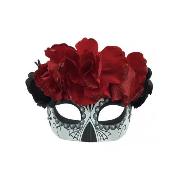 Dia De Los Muertos Floral Half Mask