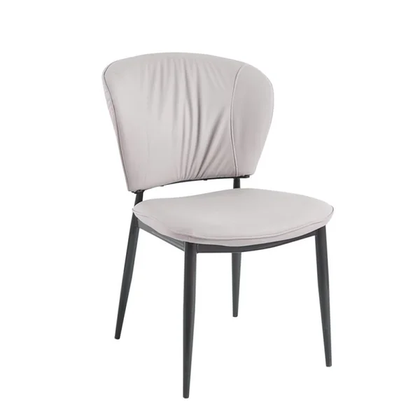 DIMA Καρέκλα Τραπεζαρίας- Κουζίνας, Μέταλλο Βαφή Μαύρο, Pu Γκρι-Μπεζ ΕΜ173,1 Γκρι, Μαύρο από PU – PVC, Μέταλλο 53x70x82cm 2τμχ